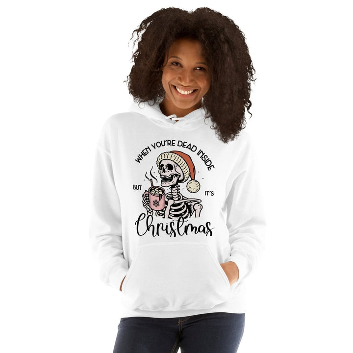 When You're Dead Inside Graphic Hoodie - White - S - ArtyKoala
