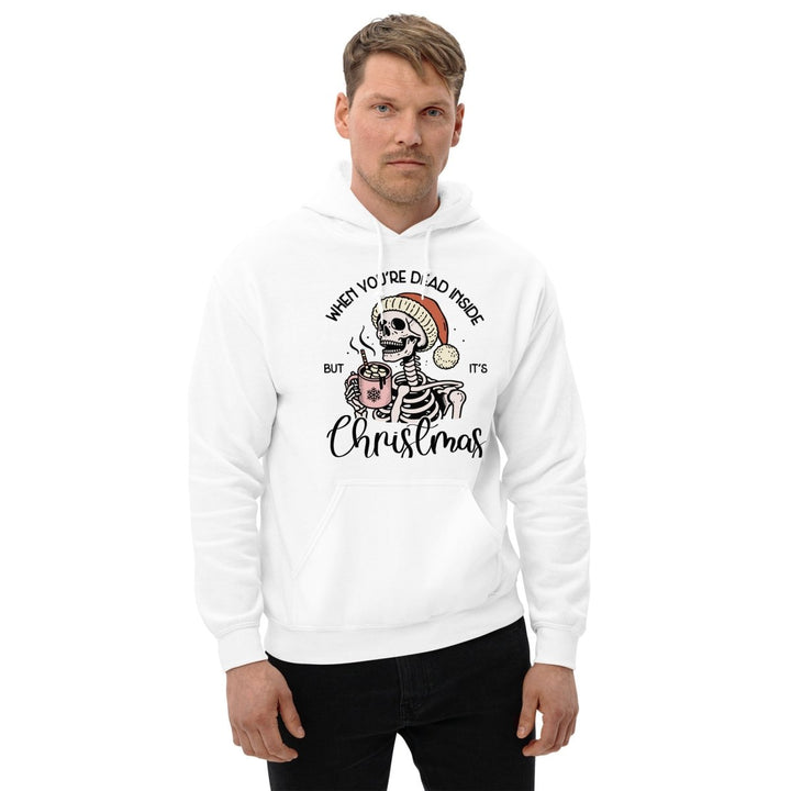 When You're Dead Inside Graphic Hoodie - White - S - ArtyKoala