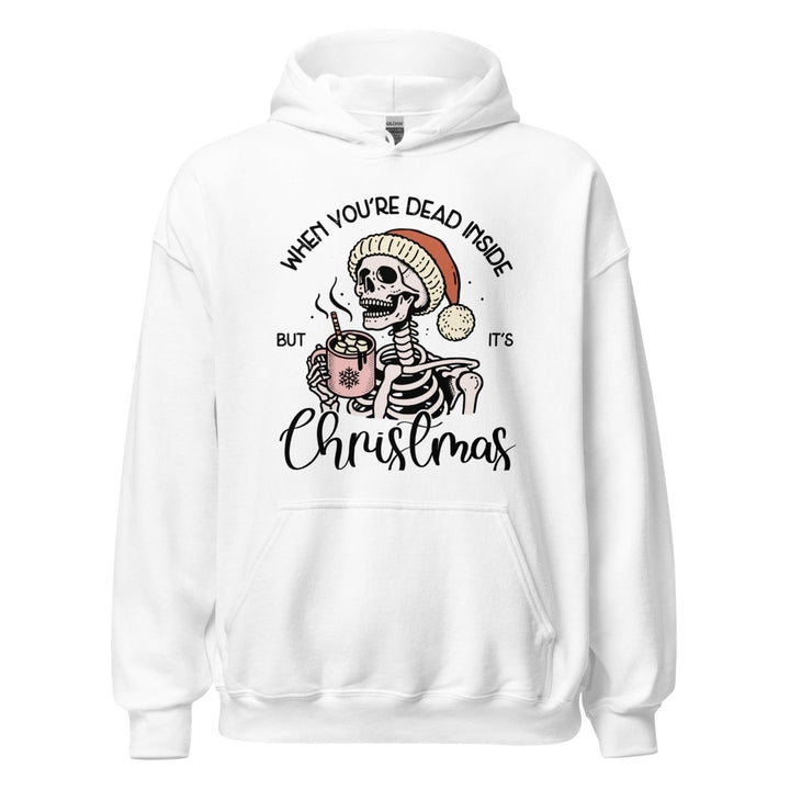 When You're Dead Inside Graphic Hoodie - White - S - ArtyKoala