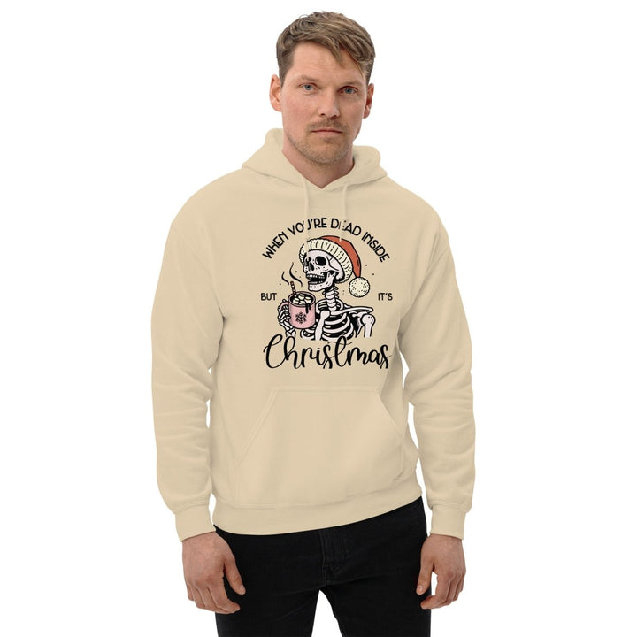 When You're Dead Inside Graphic Hoodie - Sand - S - ArtyKoala