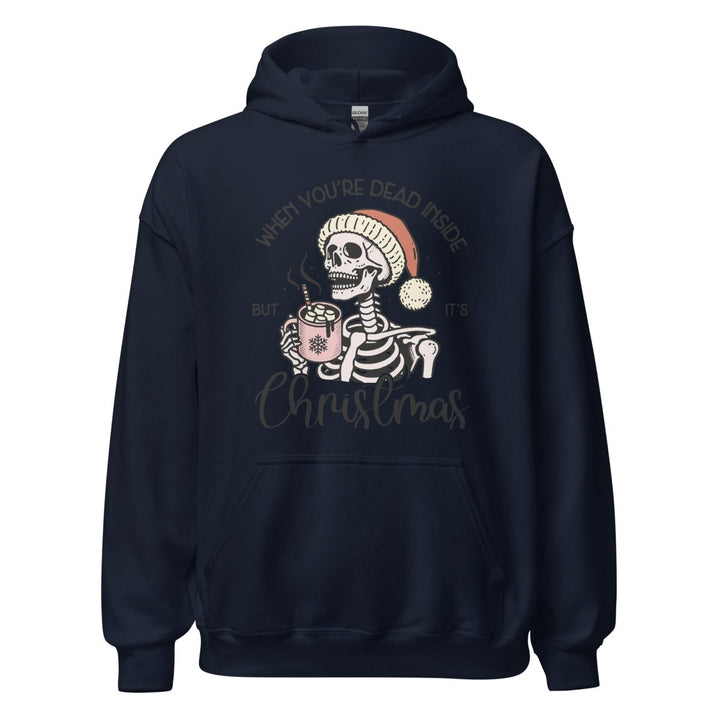 When You're Dead Inside Graphic Hoodie - Navy - S - ArtyKoala