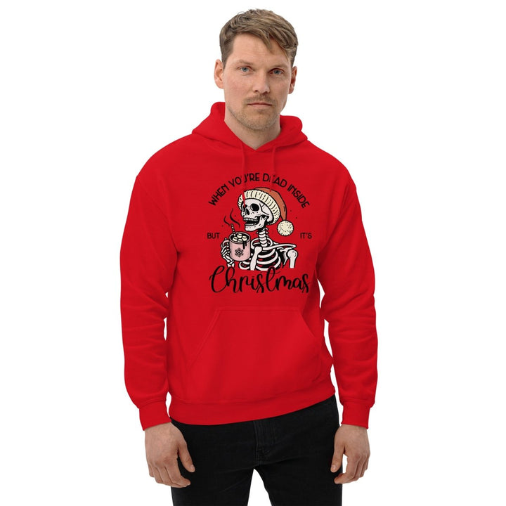 When You're Dead Inside Graphic Hoodie - Red - S - ArtyKoala