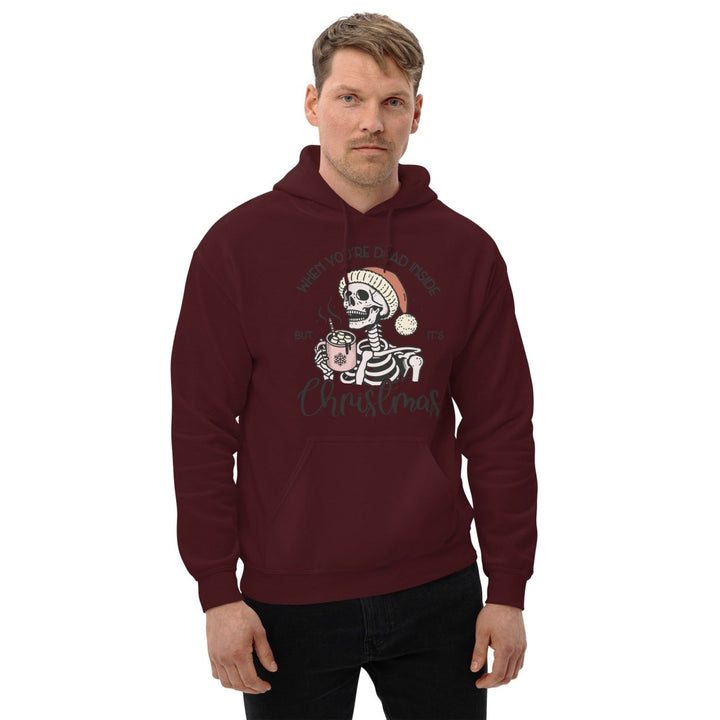 When You're Dead Inside Graphic Hoodie - Navy - S - ArtyKoala