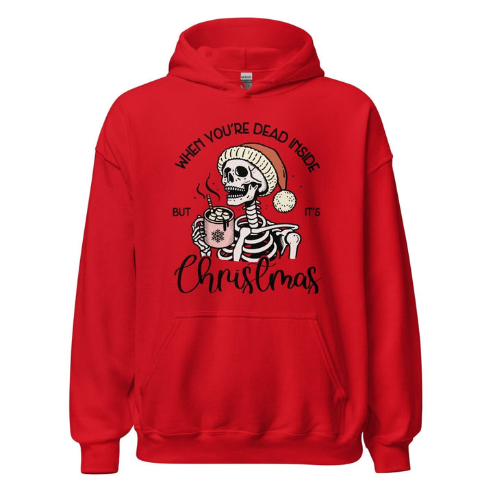 When You're Dead Inside Graphic Hoodie - Red - S - ArtyKoala