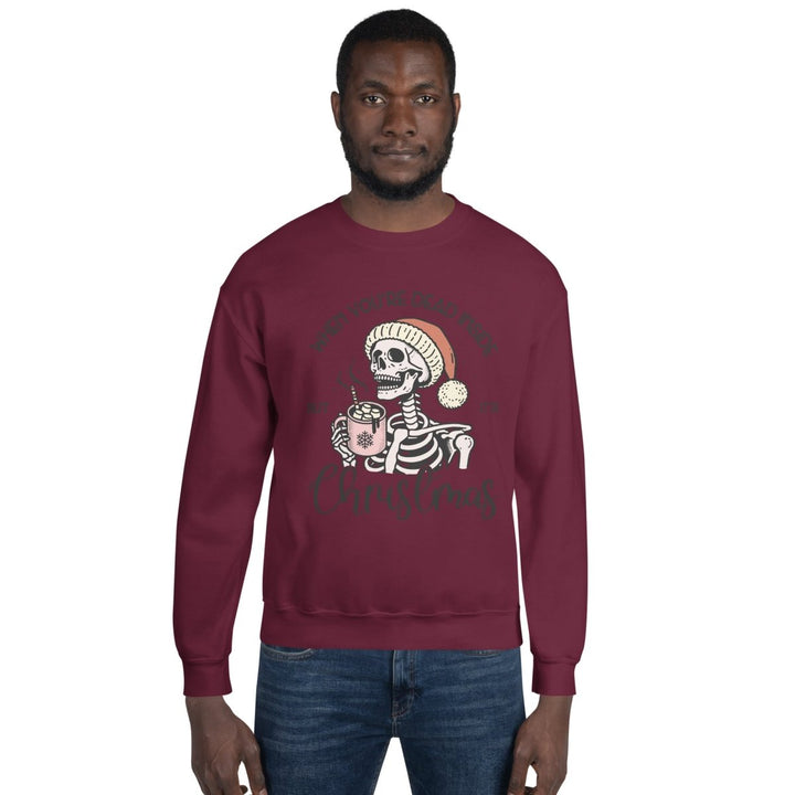 When You're Dead Inside Graphic Sweatshirt - Navy - S - ArtyKoala