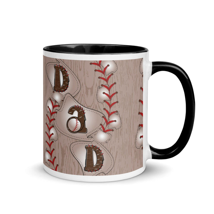 Dad Baseball Mug with Color Inside - Black / 11 oz - ArtyKoala