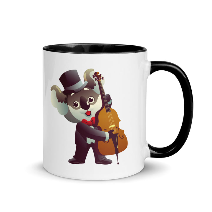 Koala Musicians Contra Bass Mug with Color Inside - Black / 11 oz - ArtyKoala