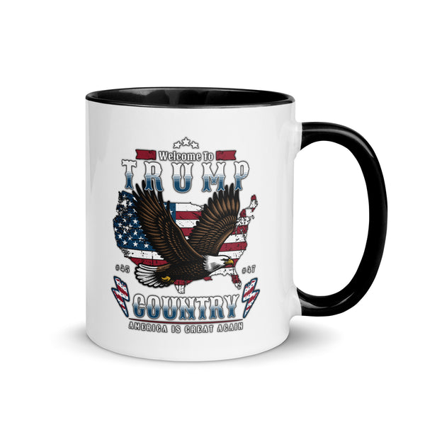 Welcome To Trump Country Mug with Color Inside - Black / 11 oz - ArtyKoala