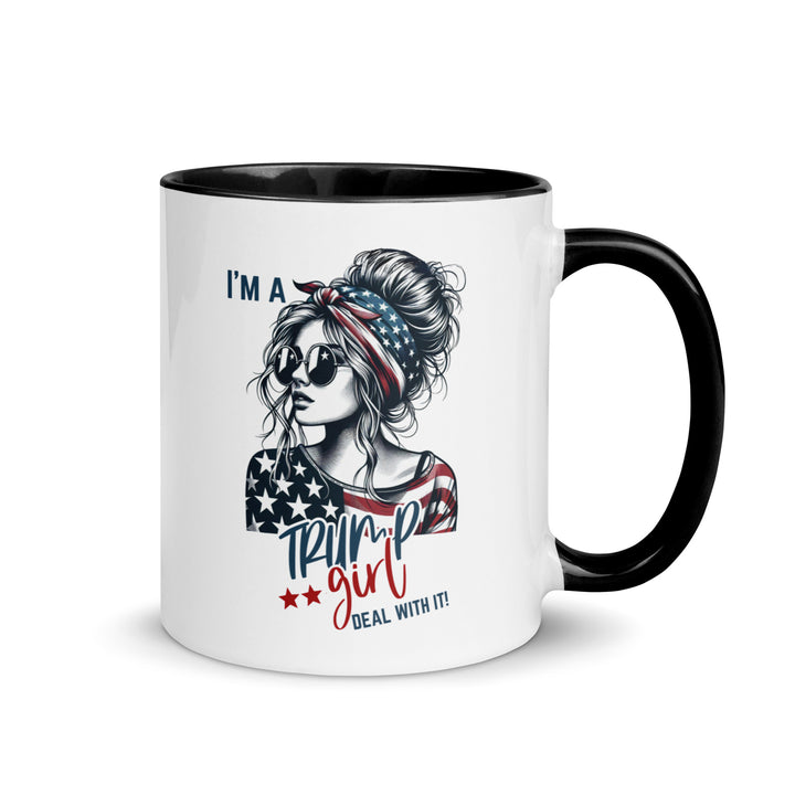 I'm A Trump Girl Deal With It Mug with Color Inside - Black / 11 oz - ArtyKoala