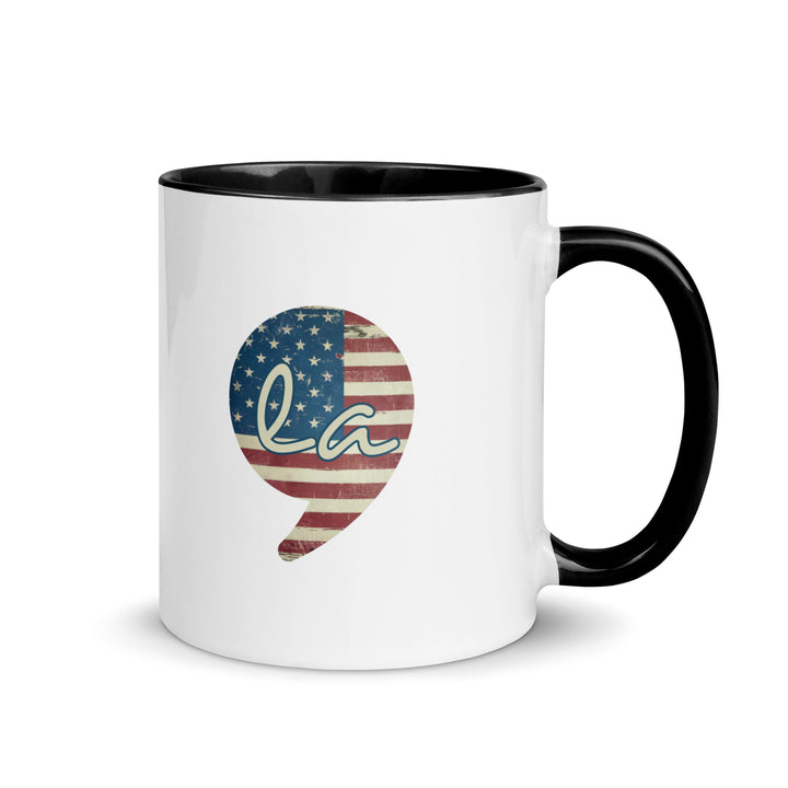 USA Comma La Mug with Color Inside - Black / 11 oz - ArtyKoala