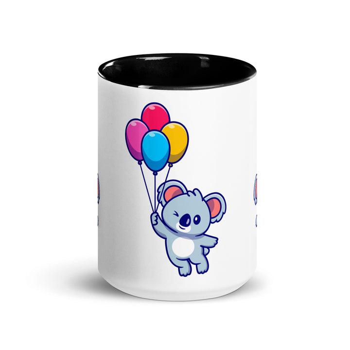 Koala with Balloons Mug with Color Inside - ArtyKoala