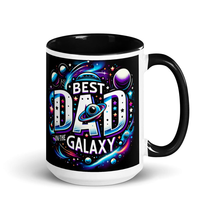 Best Dad In The Galaxy Mug with Color Inside - Black / 15 oz - ArtyKoala