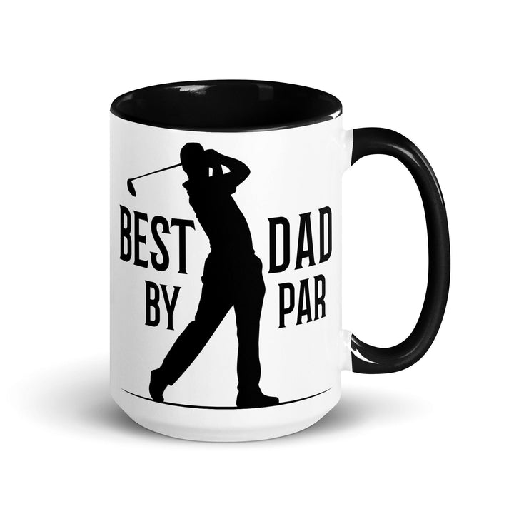 Best Dad By Par Mug with Color Inside - Black / 15 oz - ArtyKoala