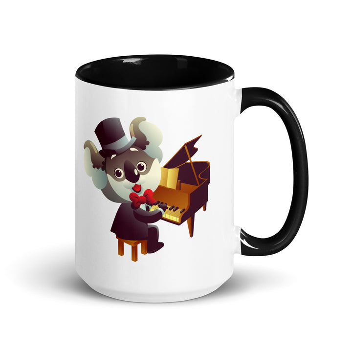 Koala Musicians Mug with Color Inside - Black / 15 oz - ArtyKoala