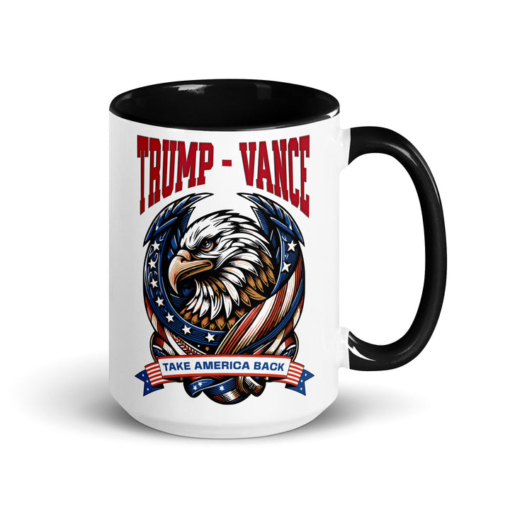 Trump Vance Take Amerca Back Mug with Color Inside - Black / 15 oz - ArtyKoala