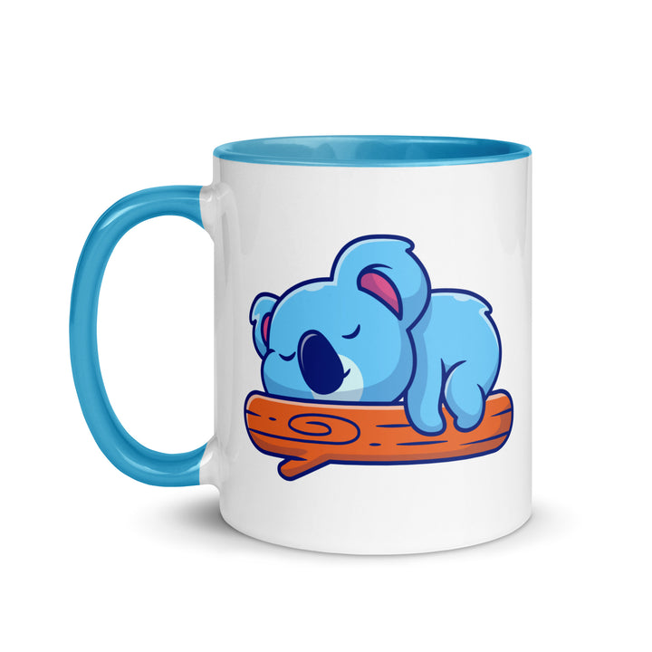 Koala Sleeping on a Log Mug with Color Inside - ArtyKoala