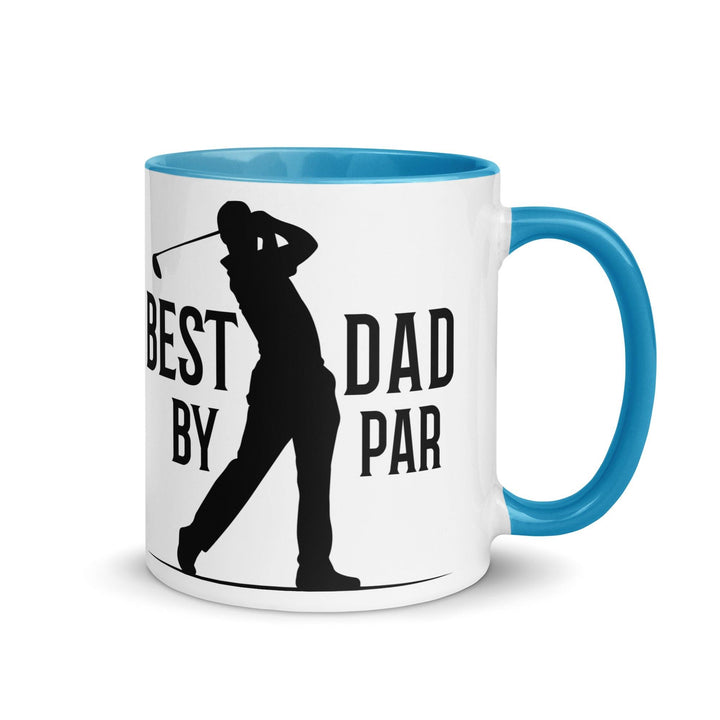 Best Dad By Par Mug with Color Inside - Blue / 11 oz - ArtyKoala