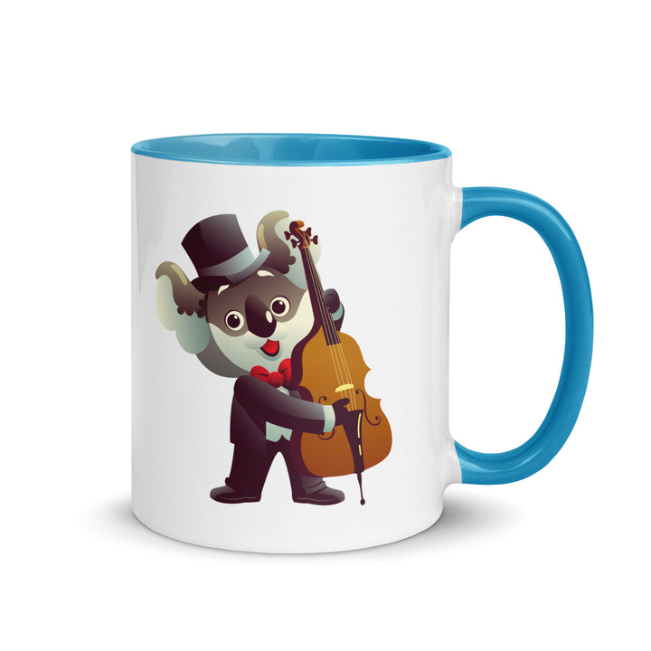 Koala Musicians Contra Bass Mug with Color Inside - Blue / 11 oz - ArtyKoala