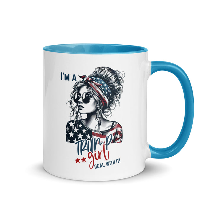 I'm A Trump Girl Deal With It Mug with Color Inside - Blue / 11 oz - ArtyKoala