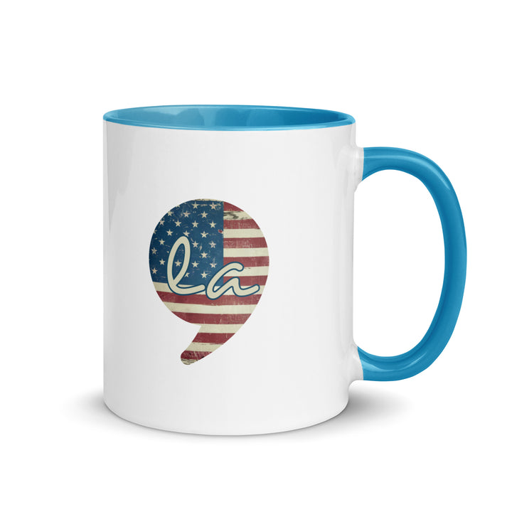 USA Comma La Mug with Color Inside - Blue / 11 oz - ArtyKoala