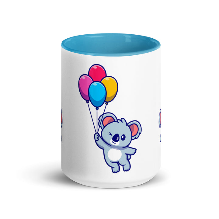 Koala with Balloons Mug with Color Inside - ArtyKoala