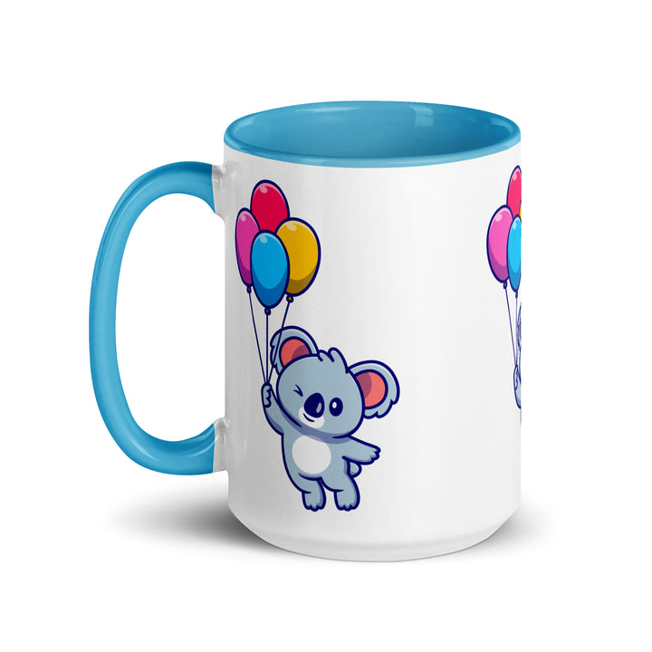 Koala with Balloons Mug with Color Inside - ArtyKoala