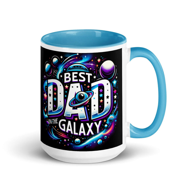 Best Dad In The Galaxy Mug with Color Inside - Blue / 15 oz - ArtyKoala