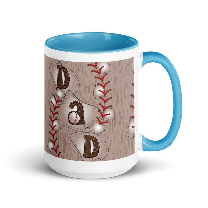 Dad Baseball Mug with Color Inside - Blue / 15 oz - ArtyKoala