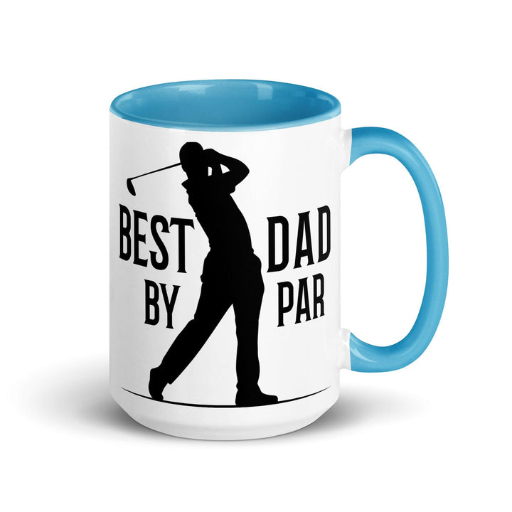 Best Dad By Par Mug with Color Inside - Blue / 15 oz - ArtyKoala