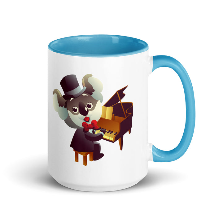 Koala Musicians Mug with Color Inside - Blue / 15 oz - ArtyKoala