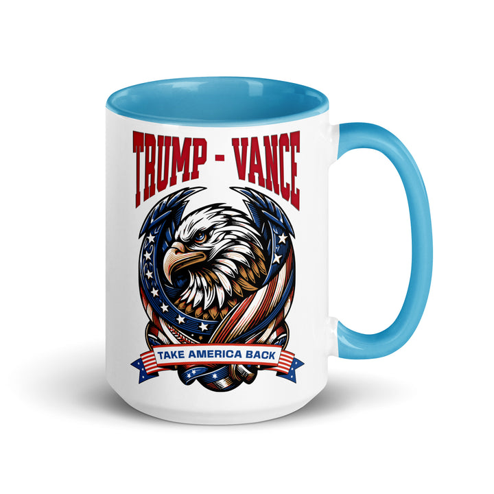 Trump Vance Take Amerca Back Mug with Color Inside - Blue / 15 oz - ArtyKoala