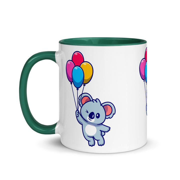 Koala with Balloons Mug with Color Inside - ArtyKoala