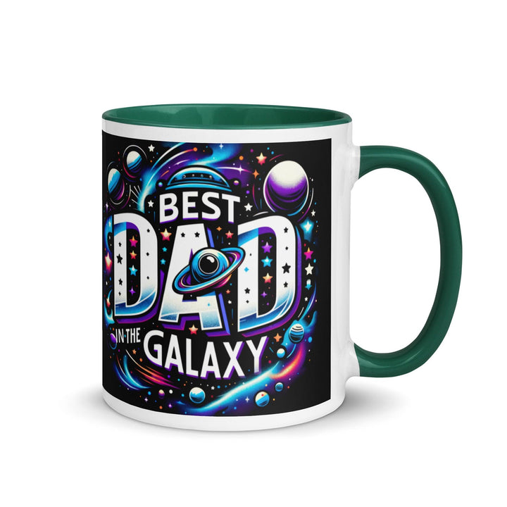 Best Dad In The Galaxy Mug with Color Inside - Dark green / 11 oz - ArtyKoala