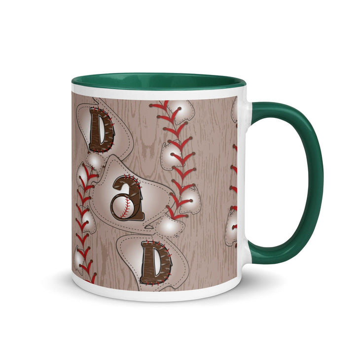 Dad Baseball Mug with Color Inside - Dark green / 11 oz - ArtyKoala