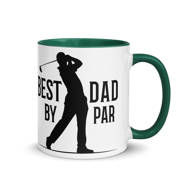 Best Dad By Par Mug with Color Inside - Dark green / 11 oz - ArtyKoala