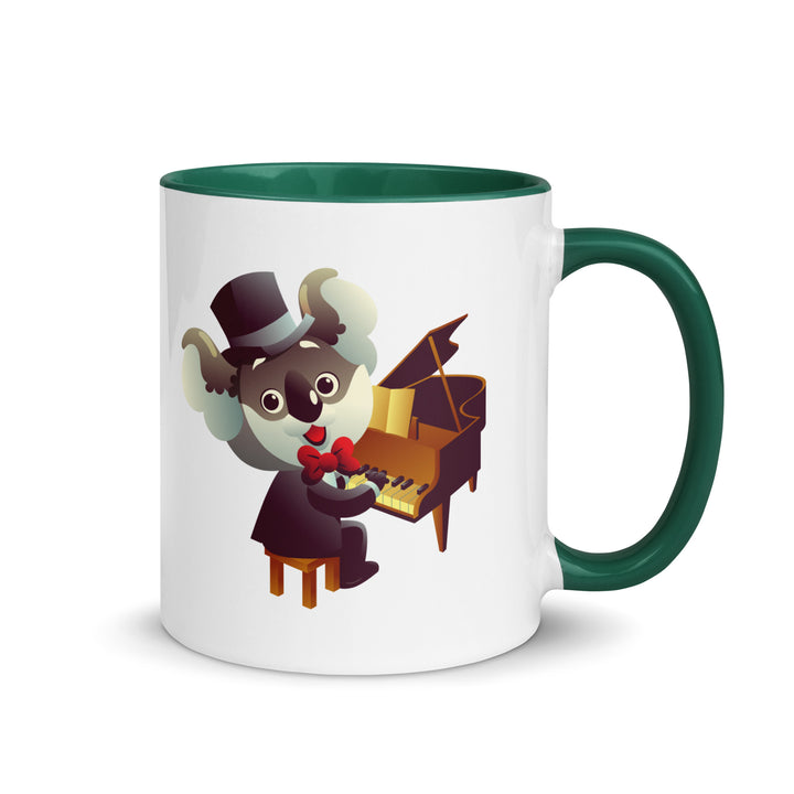 Koala Musicians Mug with Color Inside - Dark green / 11 oz - ArtyKoala