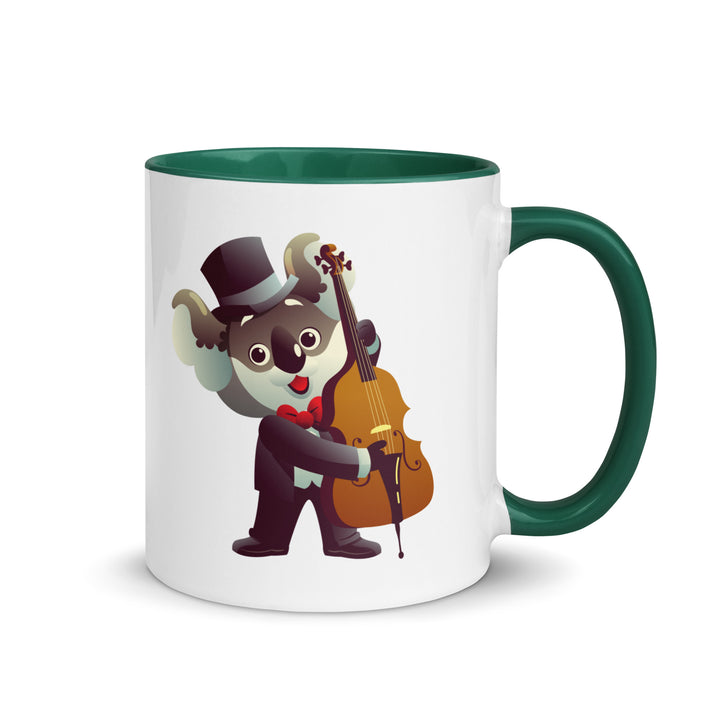 Koala Musicians Contra Bass Mug with Color Inside - Dark green / 11 oz - ArtyKoala