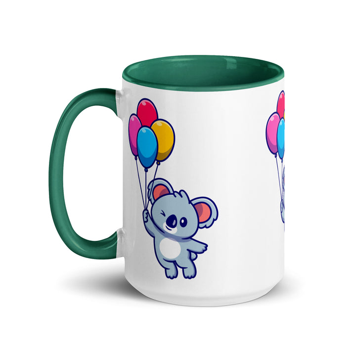 Koala with Balloons Mug with Color Inside - ArtyKoala