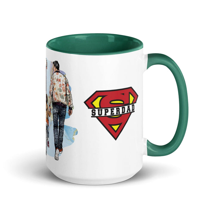 Best Dad Ever Mug With Color Inside - Dark green / 15 oz - ArtyKoala