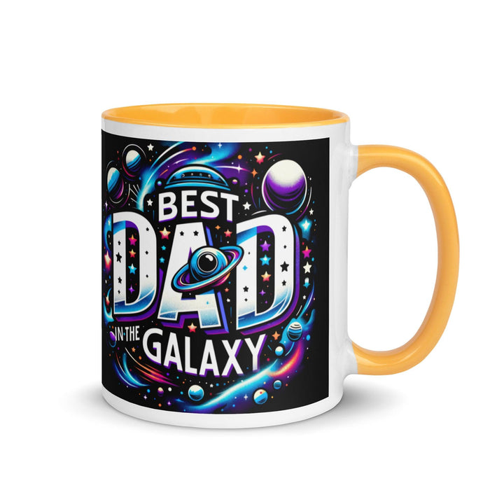 Best Dad In The Galaxy Mug with Color Inside - Golden Yellow / 11 oz - ArtyKoala