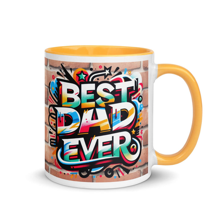 Best Dad Ever Mug with Color Inside - Golden Yellow / 11 oz - ArtyKoala