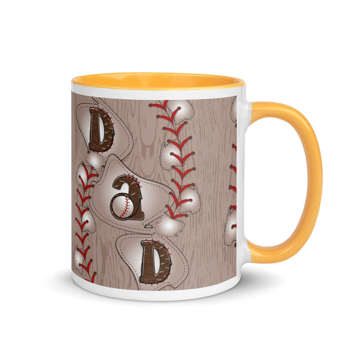 Dad Baseball Mug with Color Inside - Golden Yellow / 11 oz - ArtyKoala