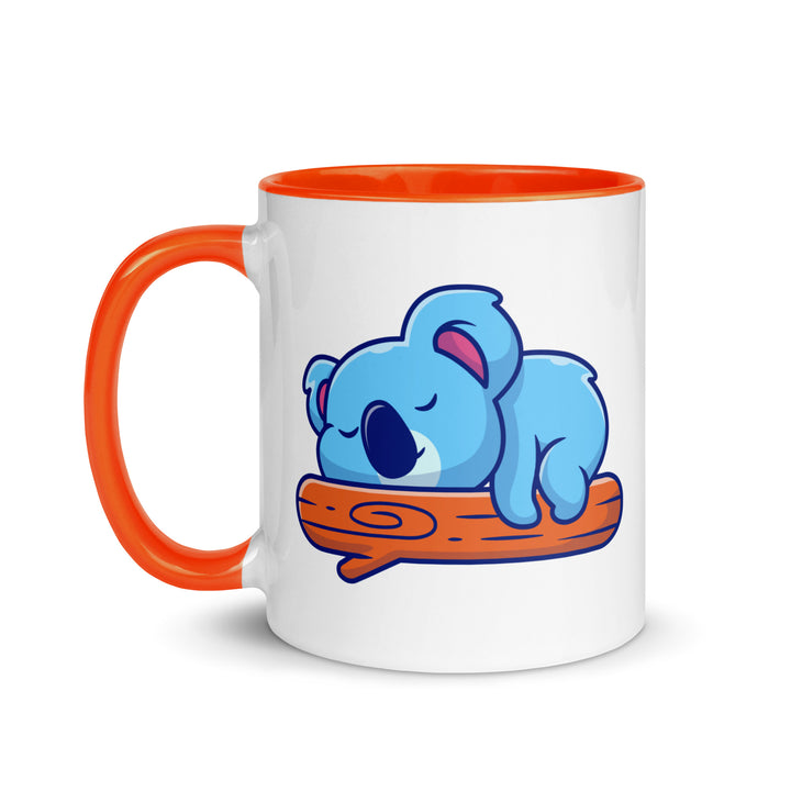 Koala Sleeping on a Log Mug with Color Inside - ArtyKoala