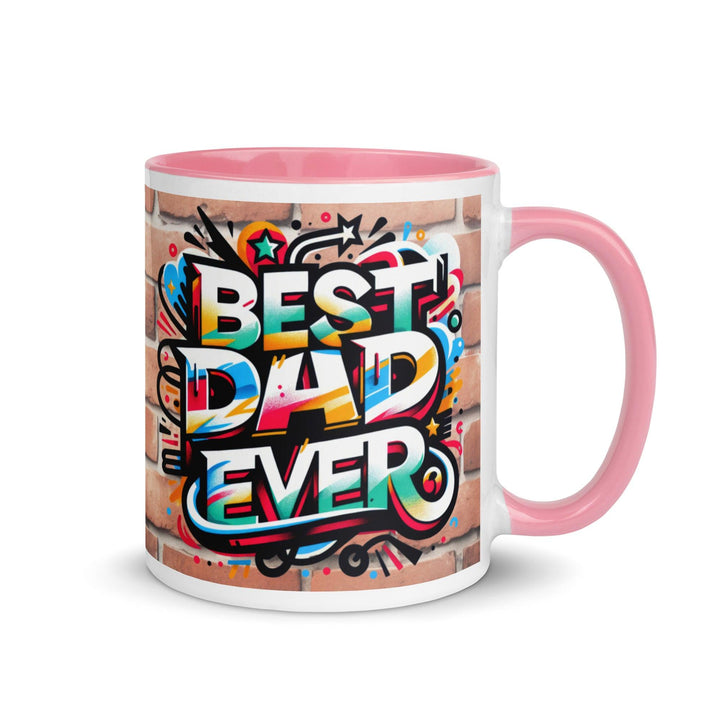 Best Dad Ever Mug with Color Inside - Pink / 11 oz - ArtyKoala