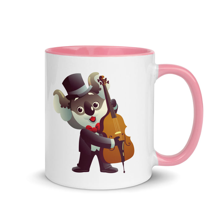 Koala Musicians Contra Bass Mug with Color Inside - Pink / 11 oz - ArtyKoala