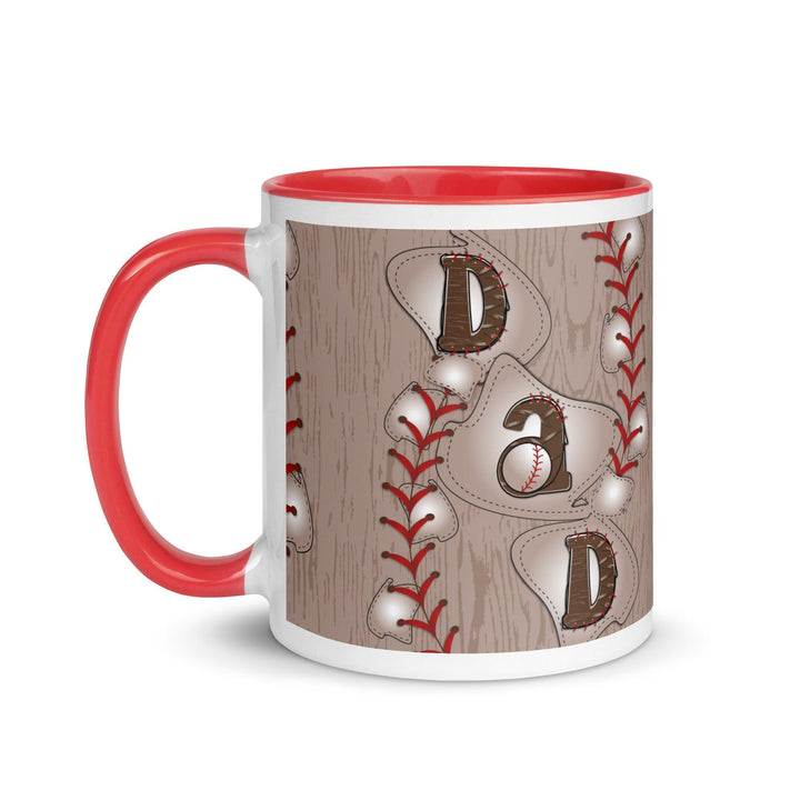 Dad Baseball Mug with Color Inside - ArtyKoala