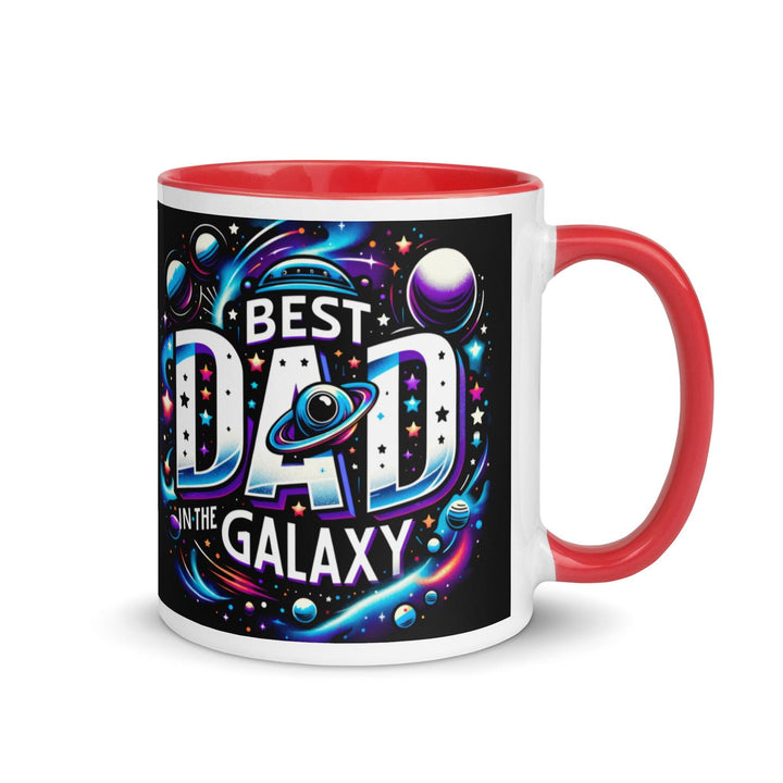 Best Dad In The Galaxy Mug with Color Inside - Red / 11 oz - ArtyKoala