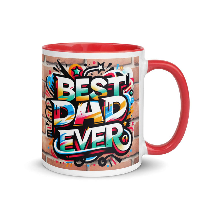 Best Dad Ever Mug with Color Inside - Red / 11 oz - ArtyKoala