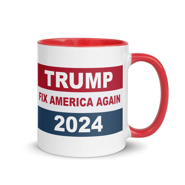 Tump Fix America Again 2024 Mug with Color Inside - Red / 11 oz - ArtyKoala