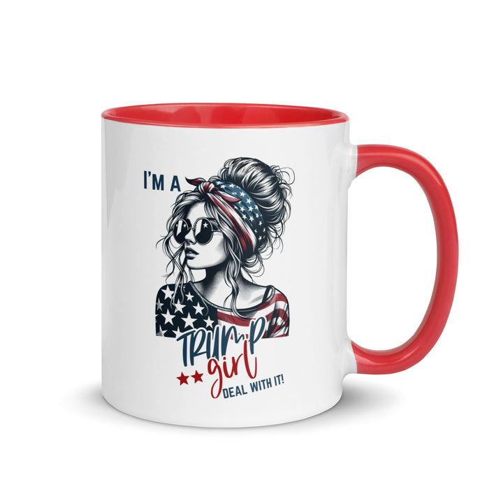 I'm A Trump Girl Deal With It Mug with Color Inside - Red / 11 oz - ArtyKoala